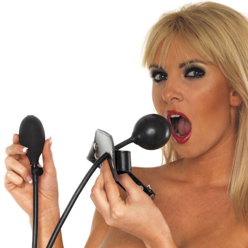 Leather Inflatable Gag for BDSM Play