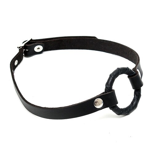 Leather Gag with O Ring for Bondage Play