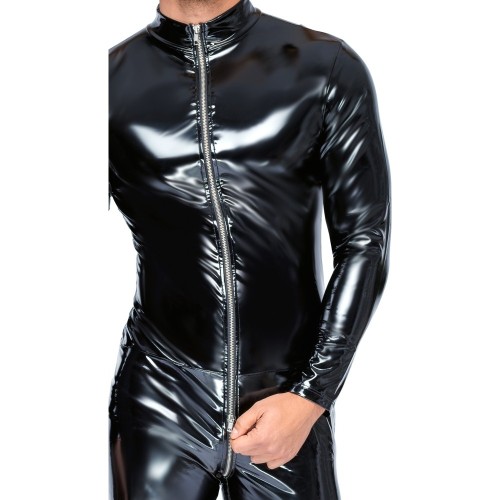 Mono de Vinilo Black Level con Cremallera para un Estilo Audaz