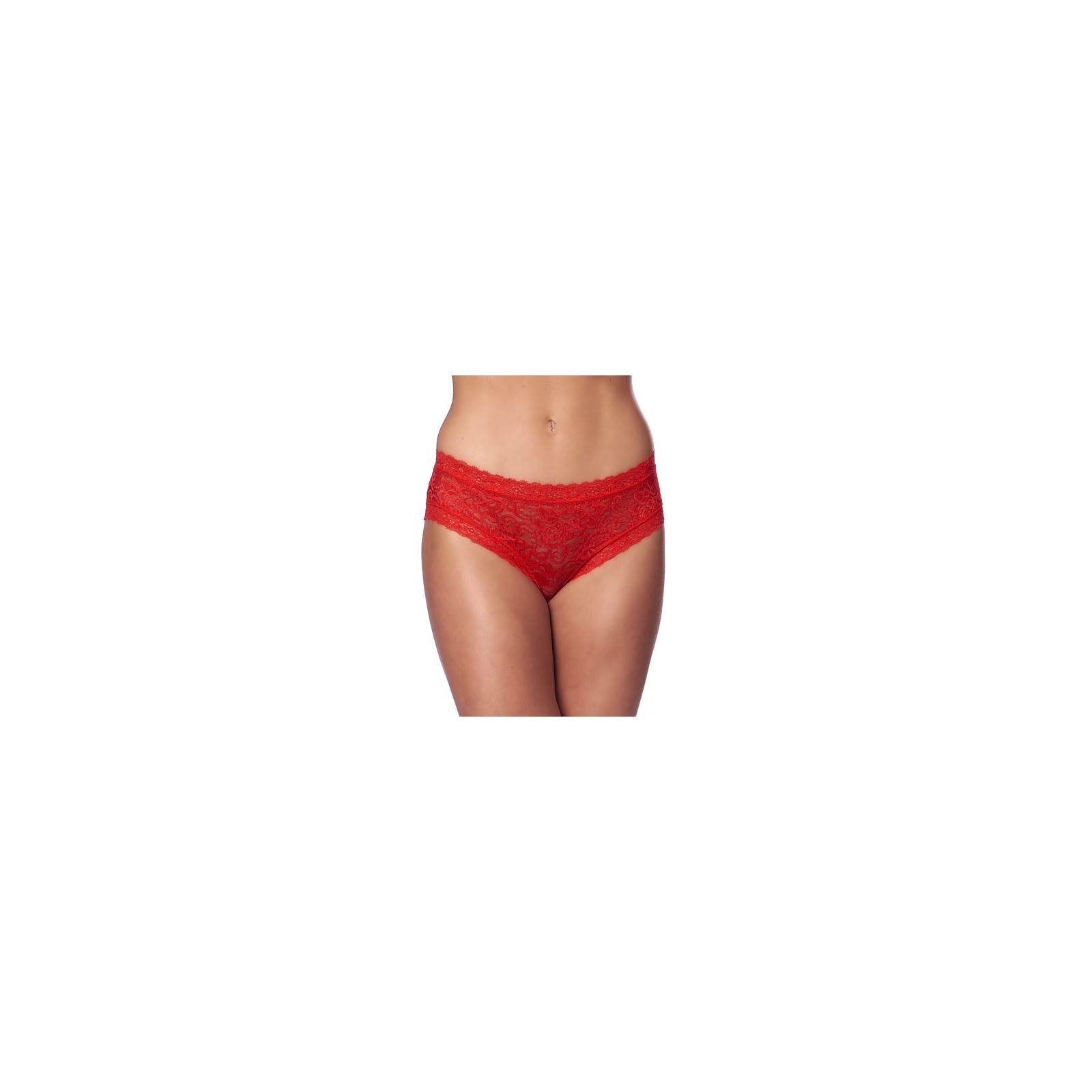 Romantic Red Open Back Briefs - Lacey Design