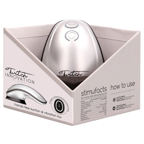 Twitch Silver Hands Free Suction and Vibration Toy for Ultimate Pleasure