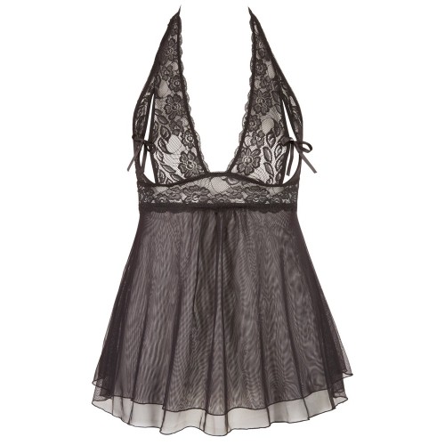 Cottelli Babydoll de Cuello Halter Talla Plus Negro XXL