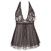 Cottelli Babydoll de Cuello Halter Talla Plus Negro XXL