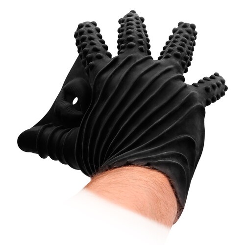 Guante de Masturbación Texturizado Fist It Negro para Placer Aumentado