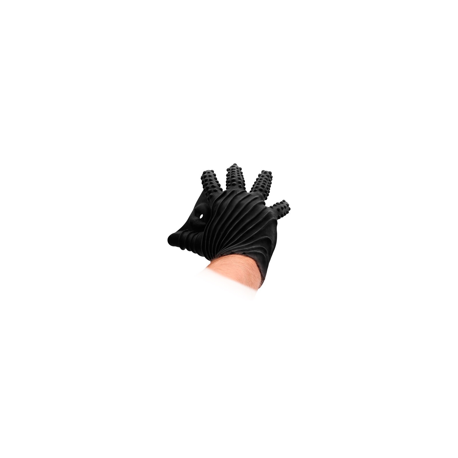 Guante de Masturbación Texturizado Fist It Negro para Placer Aumentado