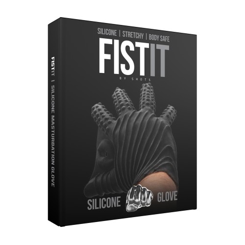 Fist It Black Textured Masturbation Glove for Heightened Pleasure
