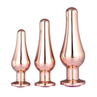 Gleaming Rose Gold Butt Plug Set