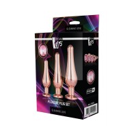 Gleaming Rose Gold Butt Plug Set
