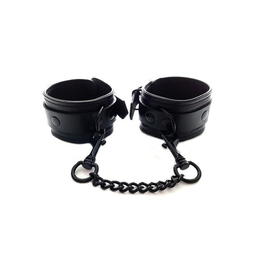 Plain Black Wrist Cuffs for Versatile Bondage Play