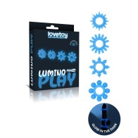 Set de Anillos para Pene que Brillan en la Oscuridad de Lovetoy - Placeres Emocionantes