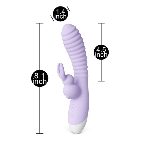 Vibrador Conejito Recargable de 12 Velocidades Púrpura