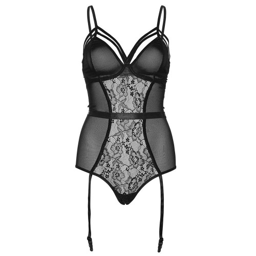 Leg Avenue Sheer Lace Garter Teddy Small