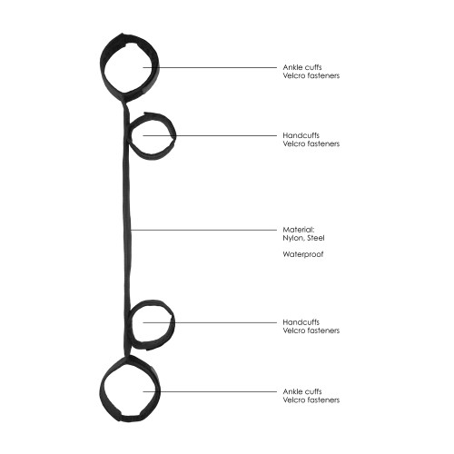 Ouch Spreader Bar with Hand and Ankle Cuffs