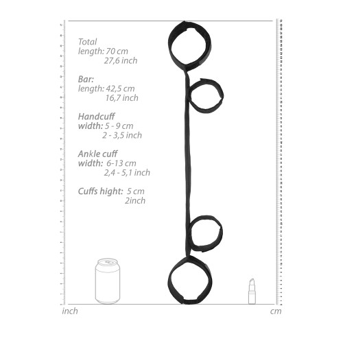 Ouch Spreader Bar with Hand and Ankle Cuffs
