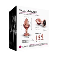 Plug Anal Dorcel Diamond en Oro Rosa para Juego Elegante