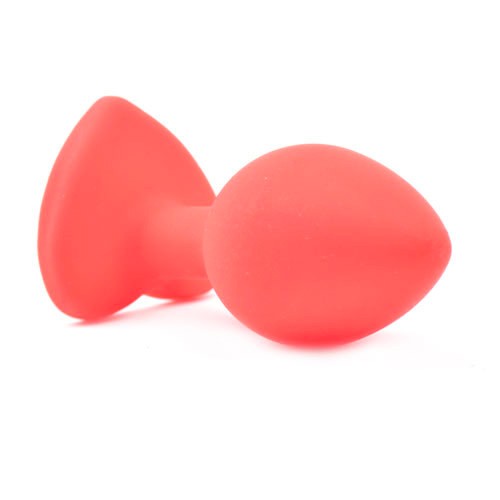 Pequeño Plug Anal Rojo con Base de Diamante en Forma de Corazón