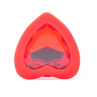 Pequeño Plug Anal Rojo con Base de Diamante en Forma de Corazón