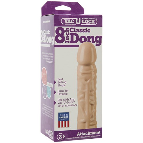 Vac-U-Lock Classic 8 Inch Dong Attachment for Strap-On Fun