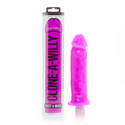 Vibrador de Silicona Clone A Willy Neón Púrpura