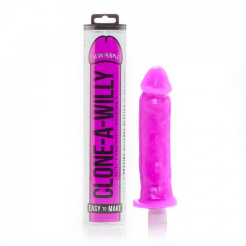 Vibrador de Silicona Clone A Willy Neón Púrpura