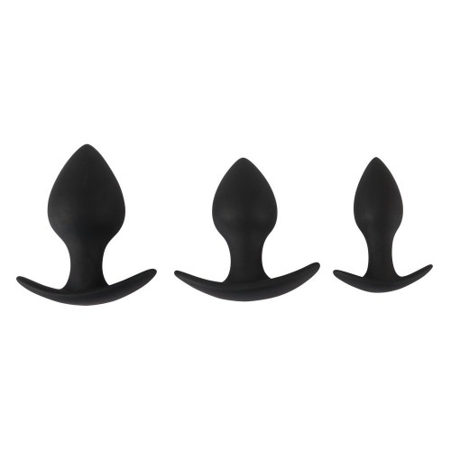 Juego de Entrenamiento Anal de Silicona de Tres Piezas Velvet Negro para Principiantes