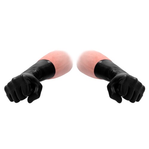 Fist It Black Latex Short Gloves for Hygiene