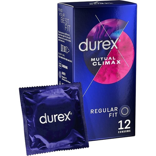 Preservativos Durex Mutual Climax Talla Normal 12 Paquete
