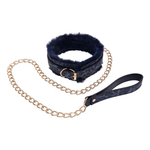 SportSheets Cougar Fur Collar Leash for Elegant Control