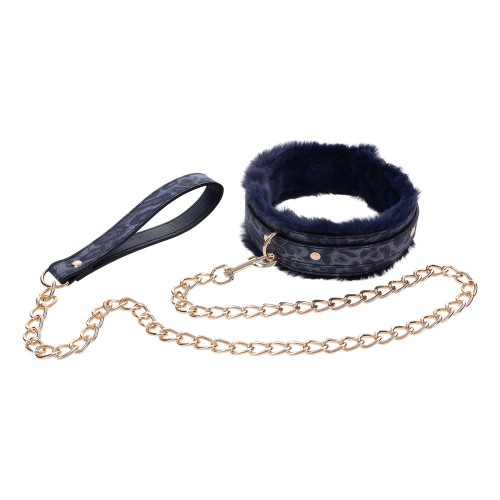 SportSheets Cougar Fur Collar Leash for Elegant Control