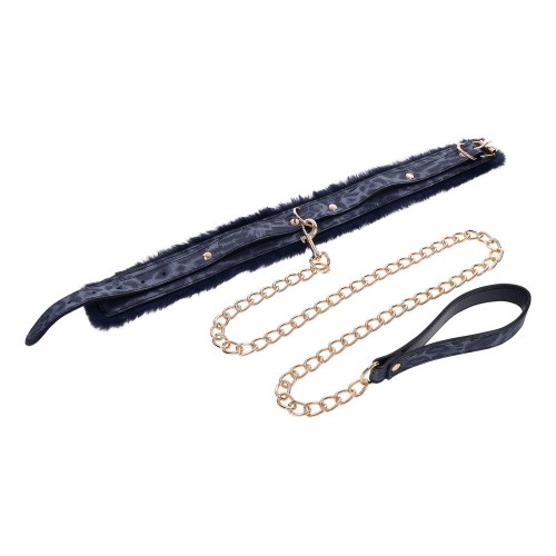 SportSheets Cougar Fur Collar Leash for Elegant Control