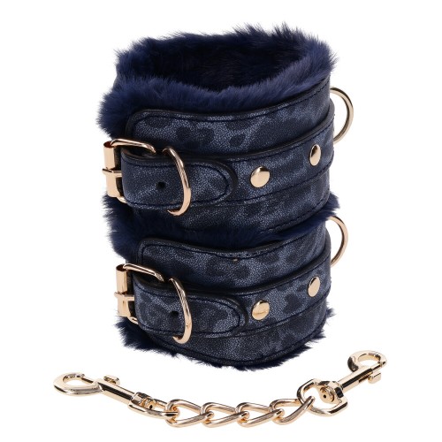 Luxury Cougar Faux Fur Handcuffs for Elegant Restraint