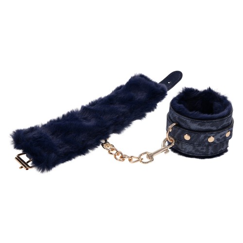 Luxury Cougar Faux Fur Handcuffs for Elegant Restraint