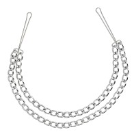 Silver Nipple Clamps With Double Chain - Rimba