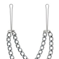 Silver Nipple Clamps With Double Chain - Rimba