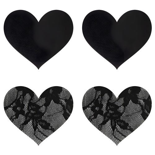 Peekaboo Pasties Satin and Lace Hearts