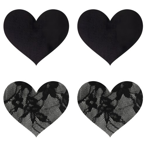 Peekaboo Pasties Satin and Lace Hearts