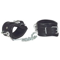 Zado Leather And Chain Ankle Leg Restraint - Black