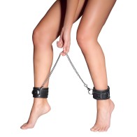 Zado Leather And Chain Ankle Leg Restraint - Black