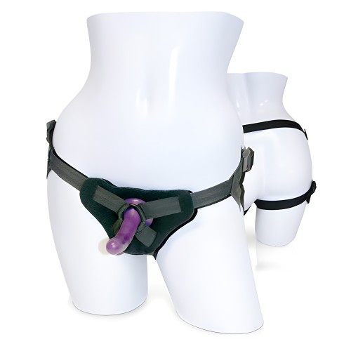 Kit de Dildo Strap On New Cummers - Púrpura - 5.25 Pulgadas