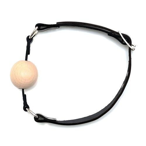 Gag de Cuero Con Bola de Madera de Rimba