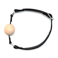 Gag de Cuero Con Bola de Madera de Rimba