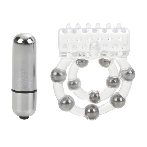 California Exotic 10 Bead Maximus Cock Ring - Clear