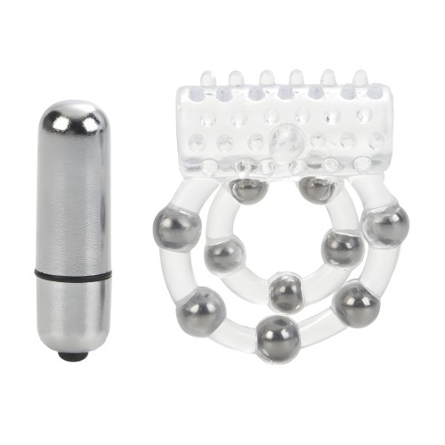 California Exotic 10 Bead Maximus Cock Ring - Clear