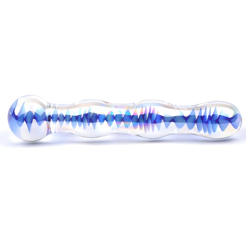 Dildo de Cristal Azul Ondulado