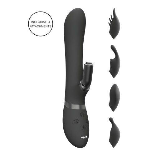 Vibrador Conejito Intercambiable Doble Acción Vive Chou Negro