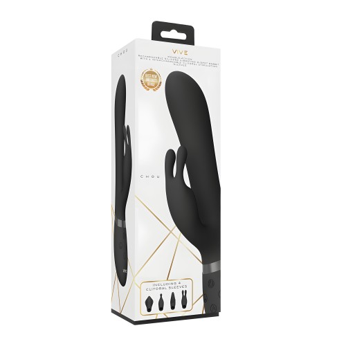 Vibrador Conejito Intercambiable Doble Acción Vive Chou Negro