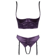 Cottelli Satin Quarter Cup Bra Set 85c/l