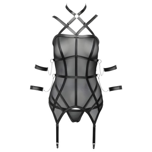 Cottelli Bondage Basque And String X Large - Black