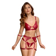 Conjunto Bondage Rojo Crotchless Cottelli - Grande