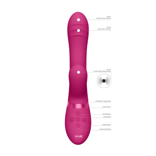 Vibrador Tani con Movimiento de Dedo y Onda de Pulso Rosa